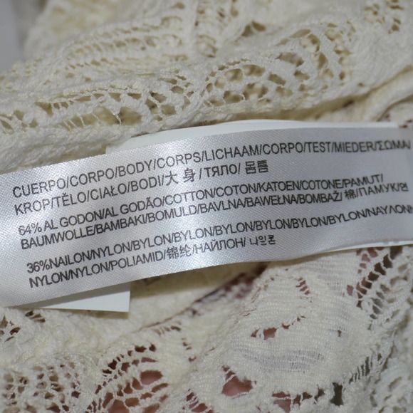 Massimo Dutti Lace Off-White Floral Top Size 36 - Picture 10 of 12